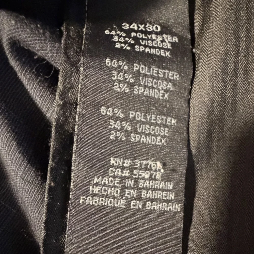 Axist Mens 34x30 Black Flat‎ Front Trousers Dress Pants Slacks (Small Run) Check